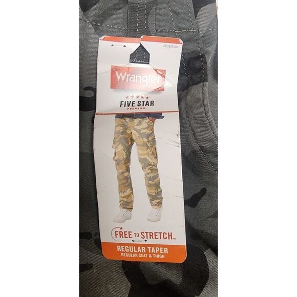 Wrangler Mens Multi-Green Camouflage Cargo Pockets Pants Size 44x 30 - Picture 7 of 9